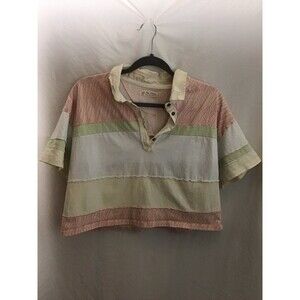 Free People Mixprint Bella Collar Henley Tee